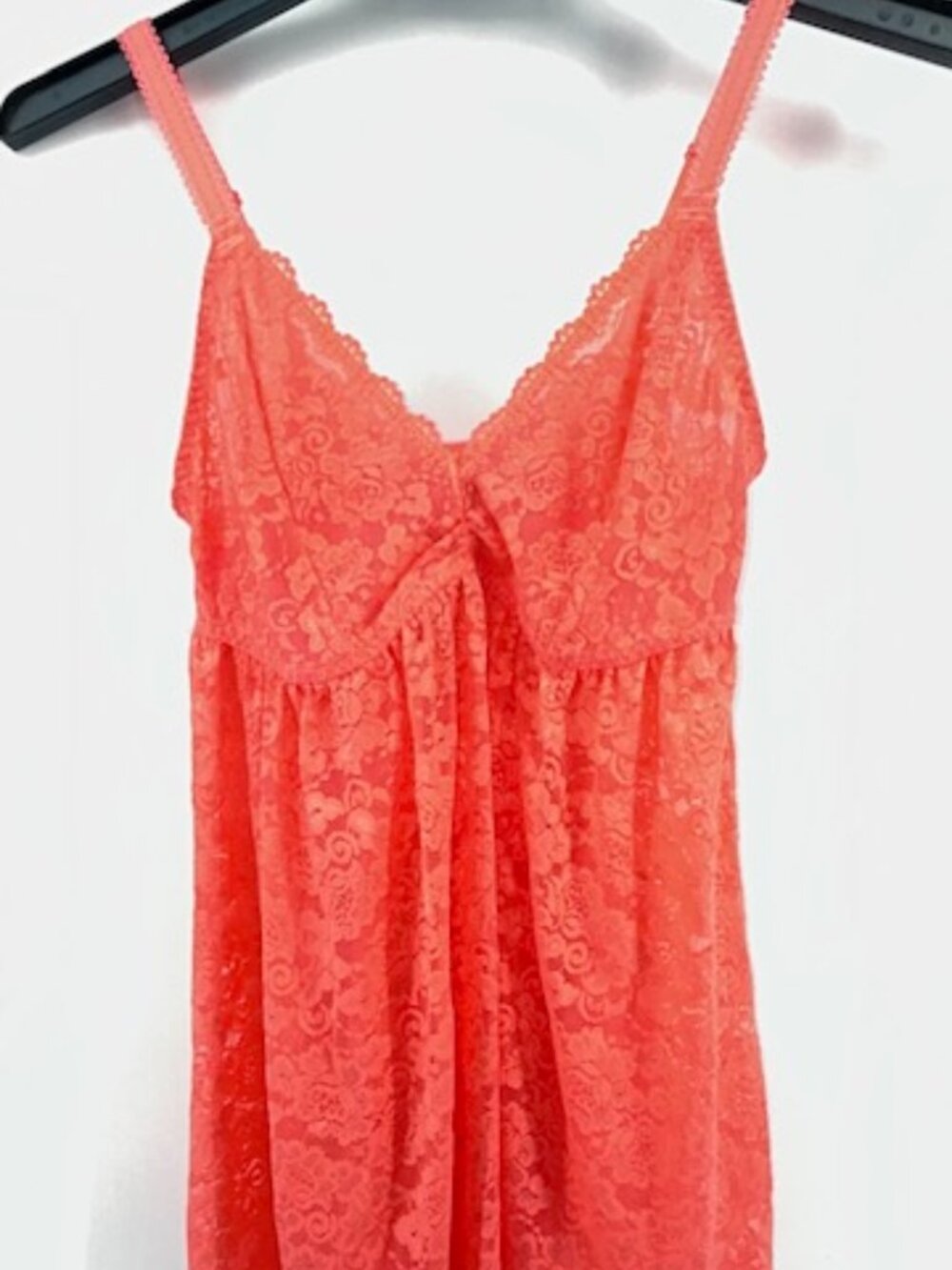 Torrid Curve Lace Babydoll Lingerie 00 = M/L 10 Floral Orange Coral Nightie